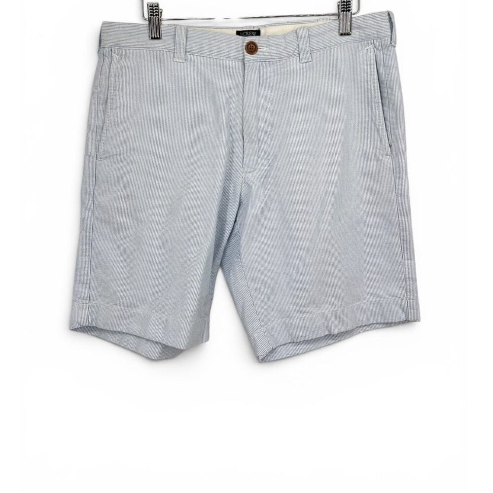 J. Crew Gramercy 100% Cotton Blue White‎ Striped Chino Shorts Women's 10